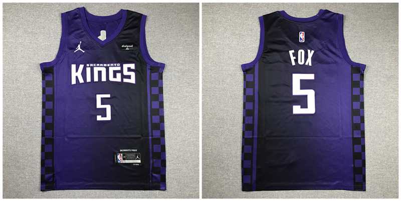 Kings 5 DeAaron Fox Purple Nike 2023-2024 City Edition Swingman Jersey